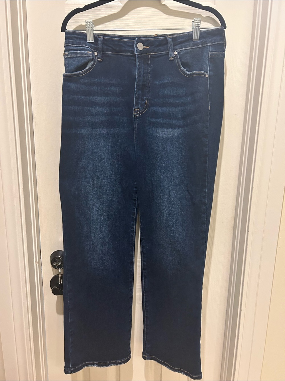 Risen Classic Dark Indigo Straight-Leg Women's Jeans Stretchy 15/32